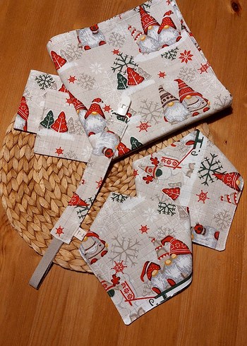 Bebek Önlüğü ve Aksesuar Seti, Desenli Gri - Görsel 4