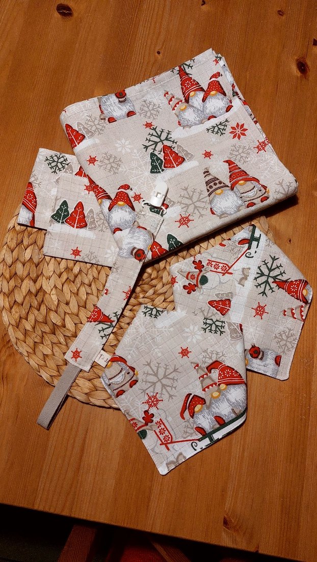 Bebek Önlüğü ve Aksesuar Seti, Desenli Gri - Görsel 4