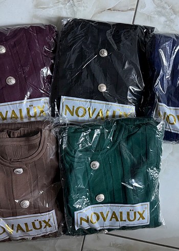 Bordo Pilili Uzun Kollu Ofis Triko Takım - Görsel 2