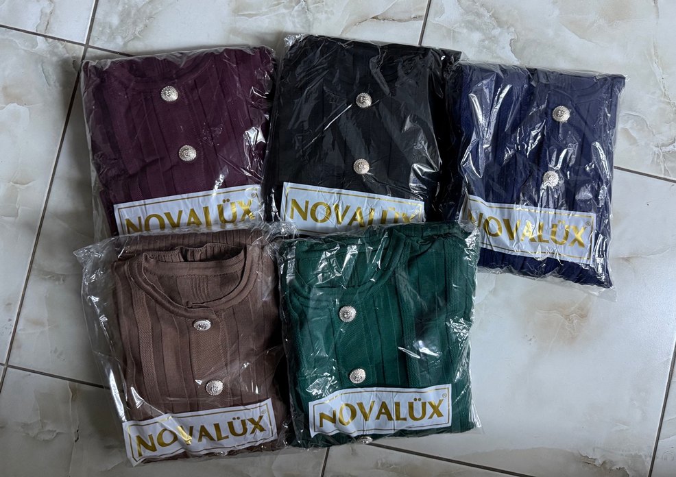 Bordo Pilili Uzun Kollu Ofis Triko Takım - Görsel 2