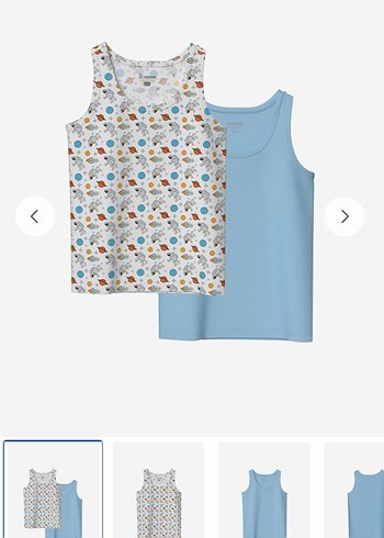 Çocuk için 2'li Mavi Atlet Seti - Görsel 2