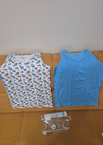 Çocuk için 2'li Mavi Atlet Seti - Görsel 6