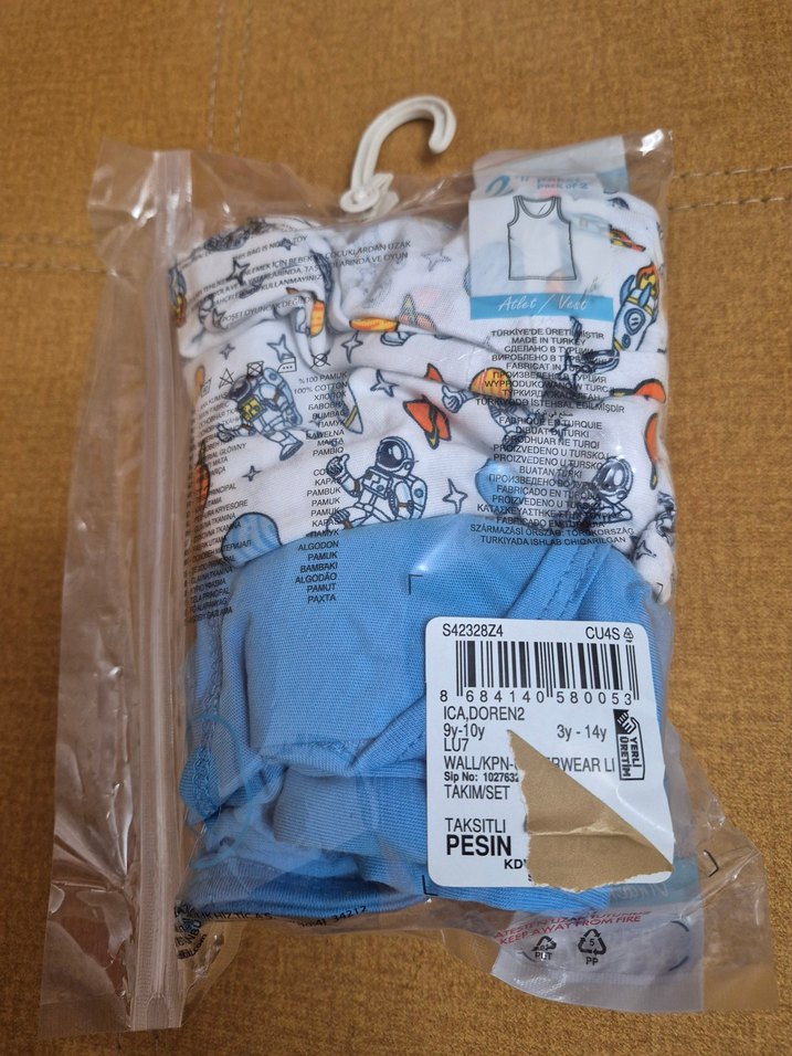 Çocuk için 2'li Mavi Atlet Seti - Görsel 4