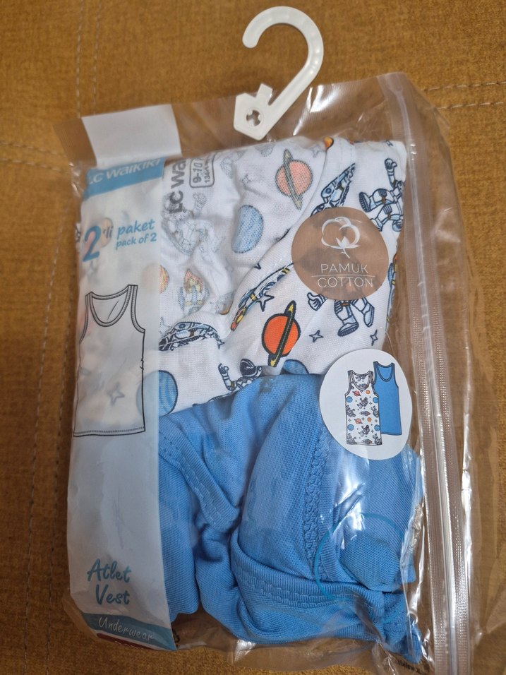 Çocuk için 2'li Mavi Atlet Seti - Görsel 5