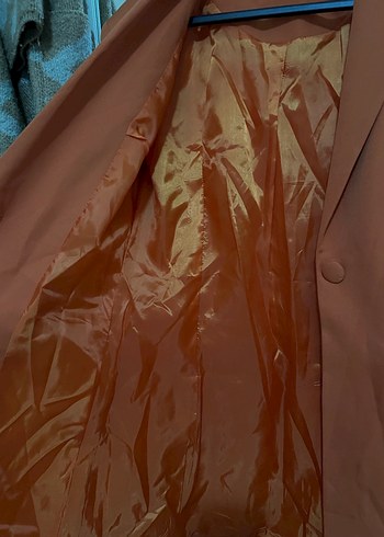 Zara Düğmeli kiremit Süet Kadın Blazer Ceket