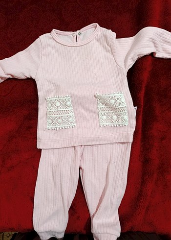 Pembe Dantel Detaylı Bebek Kız Takımı - Görsel 2