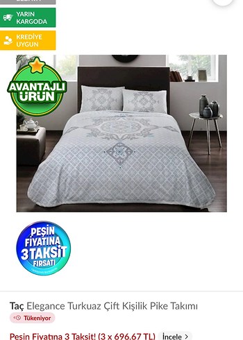 Taç Çift Kişilik Pike Takımı - Görsel 6