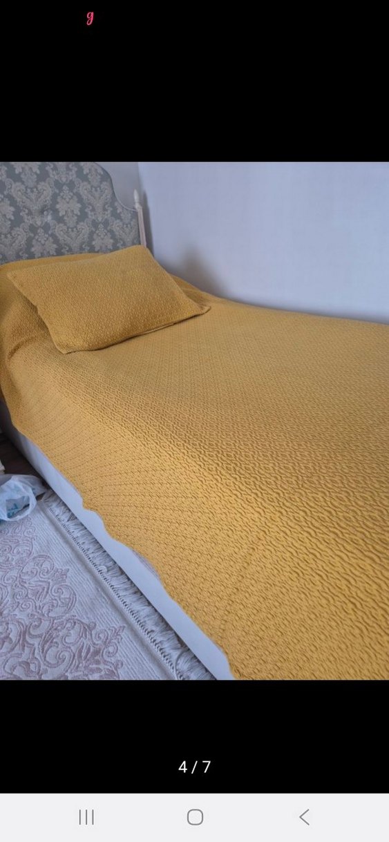 Sarı Dokulu Yatak Örtüsü - Görsel 4