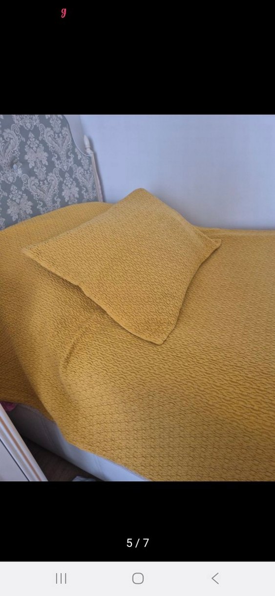 Sarı Dokulu Yatak Örtüsü - Görsel 5