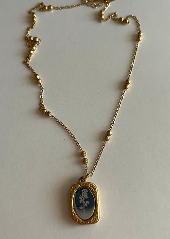 Uzun Zincir Detaylı Gold 14K Altın Kaplama Kadın Kolye