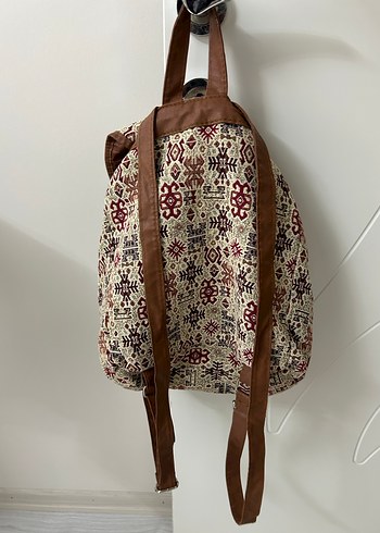 Kahverengi Desenli Bohem Sırt Çantası - Görsel 2