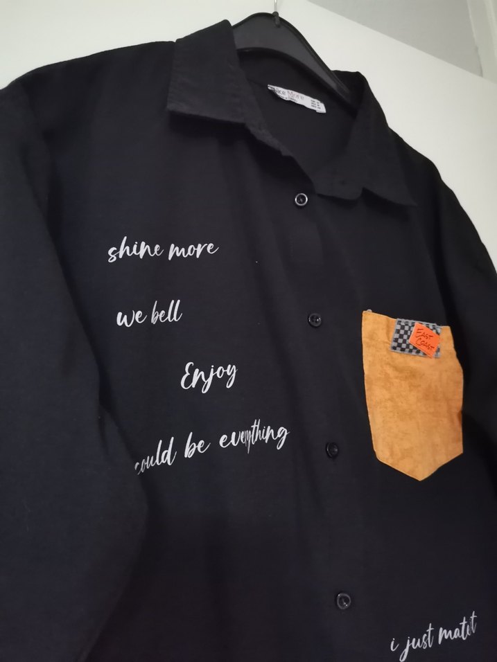 Siyah Kadın Gömlek Düğmeli - Görsel 2