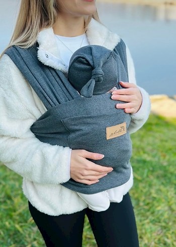 Gri Bebek Taşıma Slingi - Görsel 2