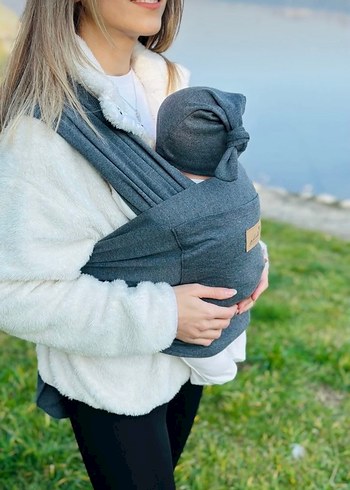Gri Bebek Taşıma Slingi - Görsel 5