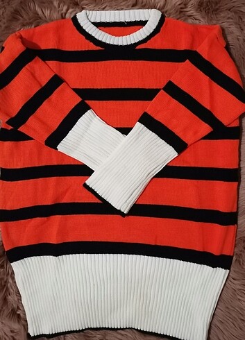 Turuncu Çizgili Kazak - Görsel 6