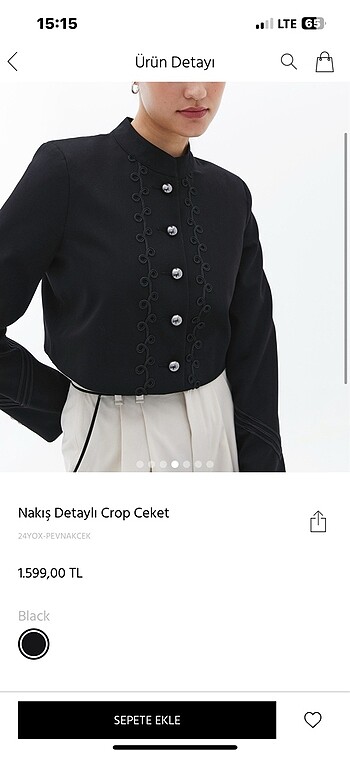 xs Beden OXXO Crop nakışlı Blazer Ceket