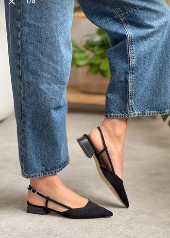 Nişantaşı Shoes Loney Siyah Süet Kısa Topuklu Kadın Babet