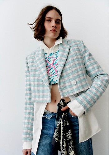 Zara crop blazer ceket