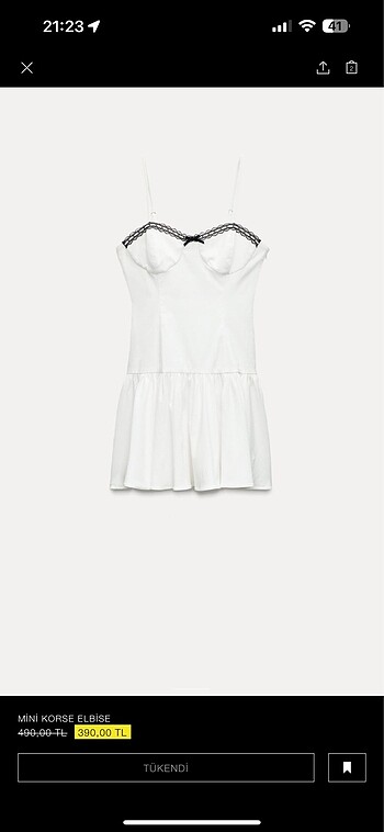 xs Beden Zara korse elbise