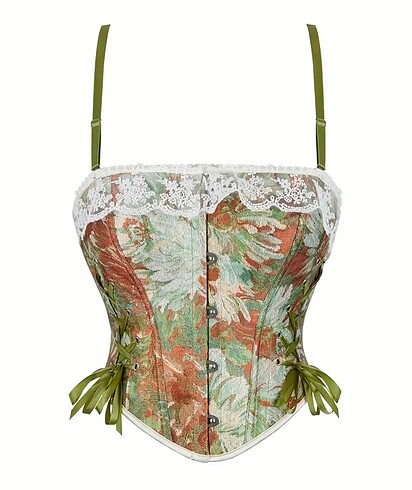 American Vintage Tarzında Dantelli Korse