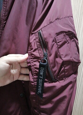 m Beden bordo Renk Pull and bear bomber ceket
