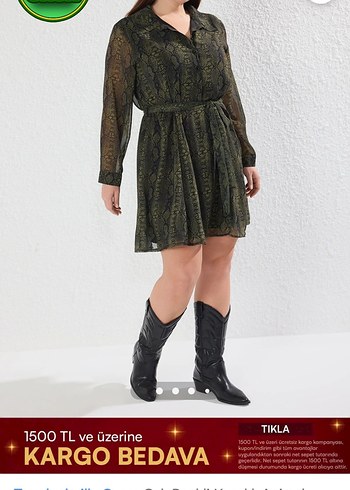 Bohem Yılan Desenli Hamile Midi Elbise - Görsel 3