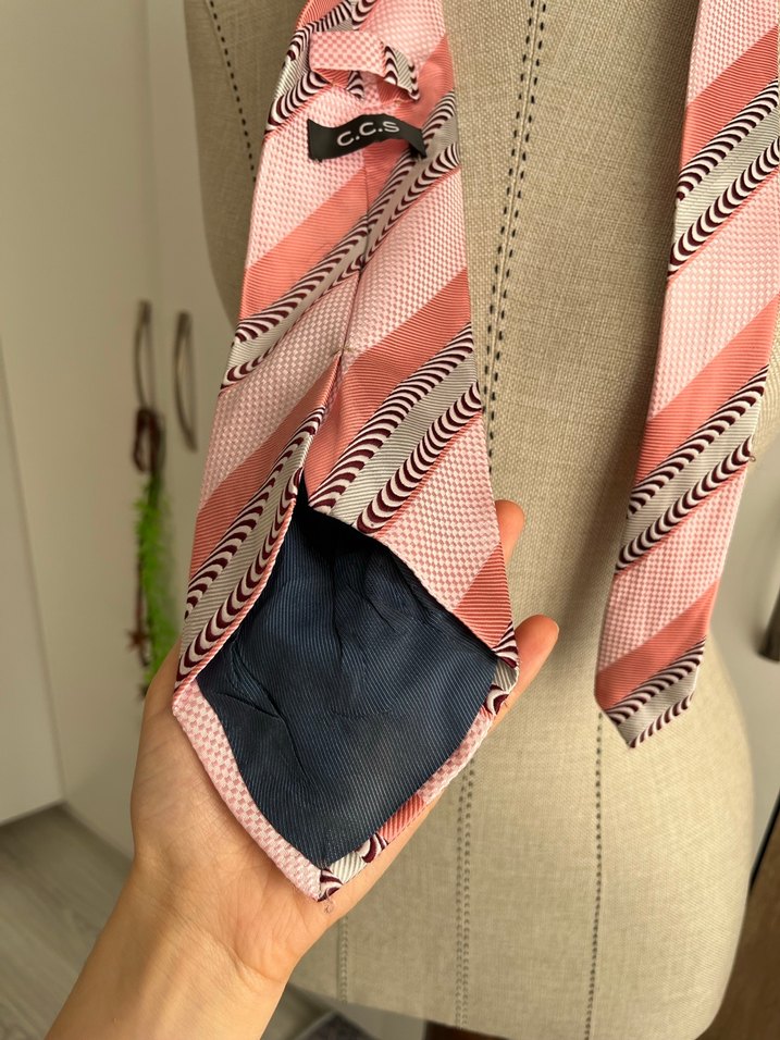 C.C.S Desenli Pembe Kravat - Görsel 4