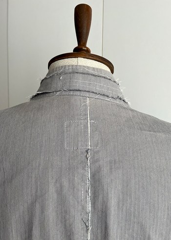 Gri Çizgili Y2K Kadın Ceket Fermuarlı - Görsel 6