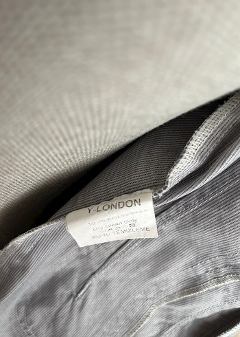 Gri Çizgili Y2K Kadın Ceket Fermuarlı - Görsel 8