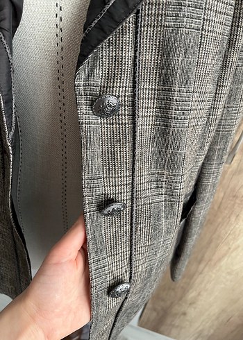 Ekoseli %37 Yün Blazer Ceket - Görsel 3