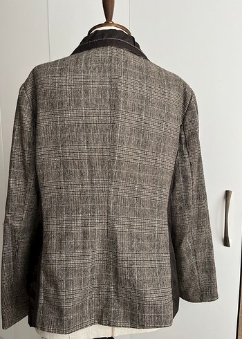 Ekoseli %37 Yün Blazer Ceket - Görsel 6