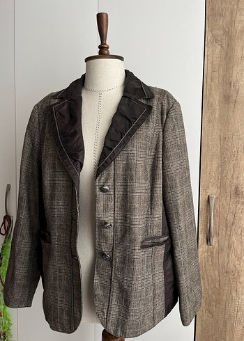 Ekoseli %37 Yün Blazer Ceket - Görsel 2