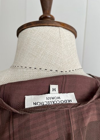 MUDO Kahverengi Desenli Kısa Kollu Bluz - Görsel 6