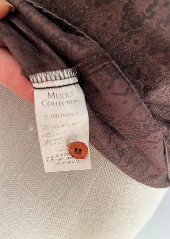 MUDO Kahverengi Desenli Kısa Kollu Bluz - Görsel 7