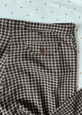 Ekoseli Desenli Kahverengi Pantolon - Görsel 3