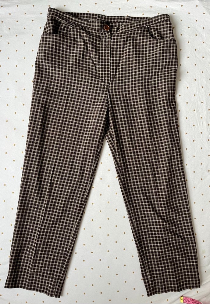 Ekoseli Desenli Kahverengi Pantolon - Görsel 4