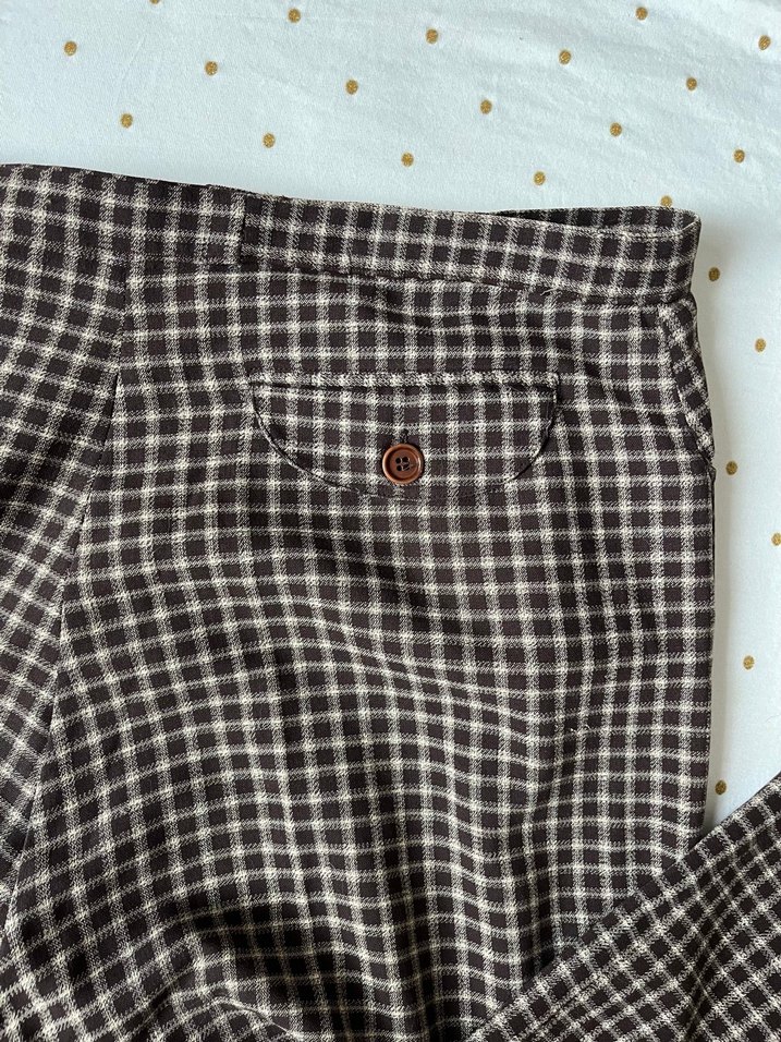 Ekoseli Desenli Kahverengi Pantolon - Görsel 3