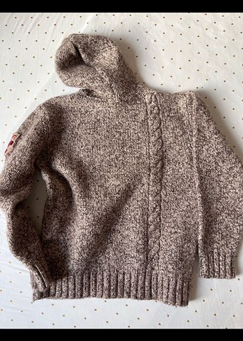 Kapüşonlu Vizon %48 Yün Kazak - Görsel 7