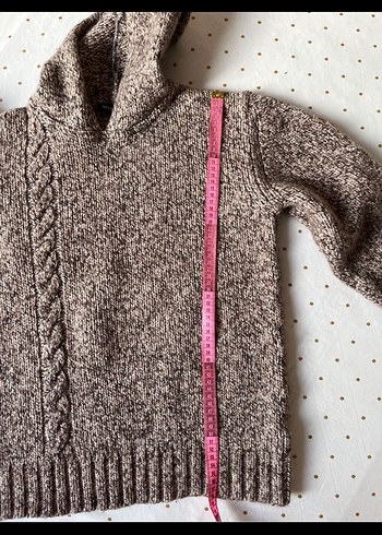 Kapüşonlu Vizon %48 Yün Kazak - Görsel 6