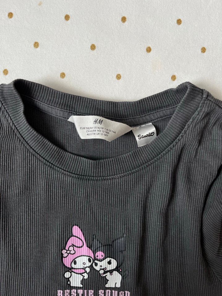 H&M Kuromi Baskılı Füme T-shirt - Görsel 4