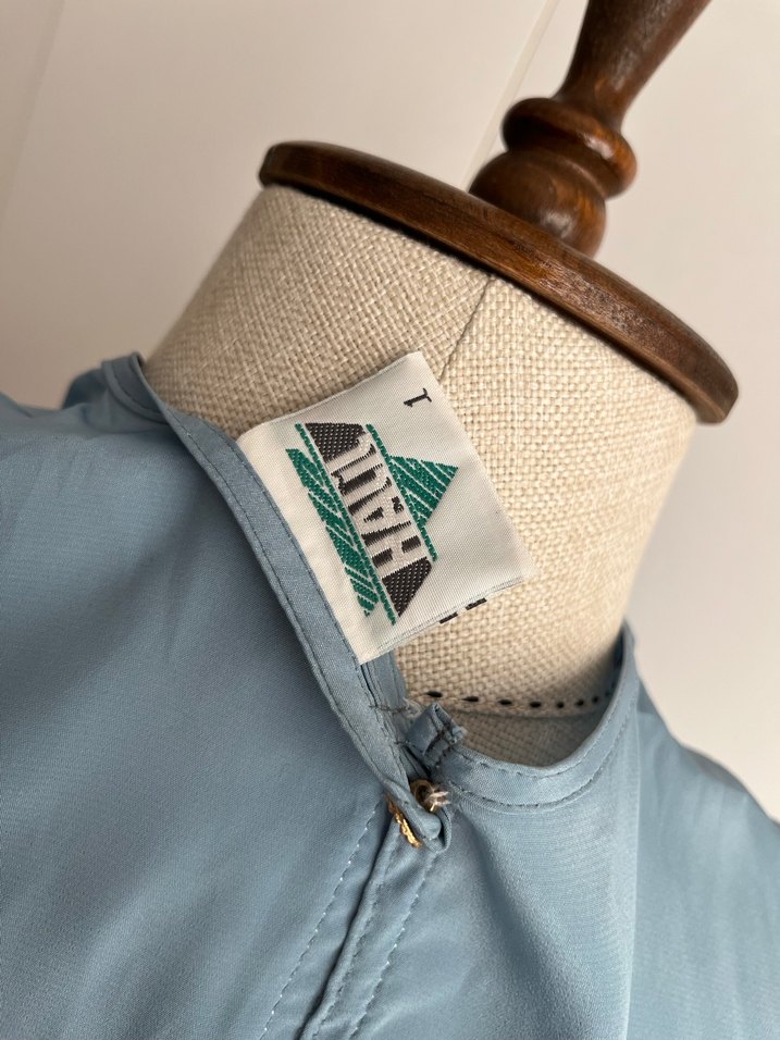 Mavi Vintage Piliseli Kolsuz Bluz - Görsel 5