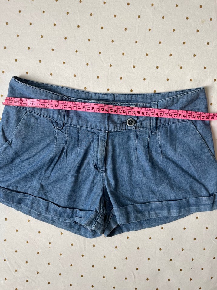 Topshop Mikro Mini Mavi Vintage Şort - Görsel 3