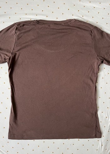 Kahverengi Kısa Kollu Kadın Tişört - Görsel 2