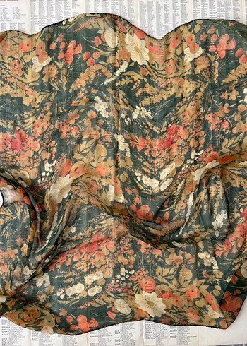 Desenli Vintage Etnik Fular - Görsel 3