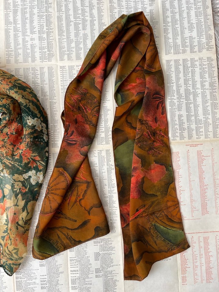 Desenli Vintage Etnik Fular - Görsel 5