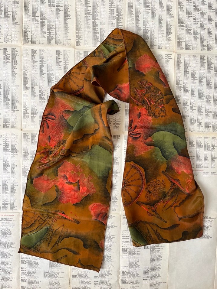 Desenli Vintage Etnik Fular - Görsel 4