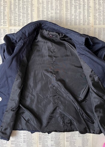 Lacivert Kısa Kollu Vintage Blazer Ceket - Görsel 5