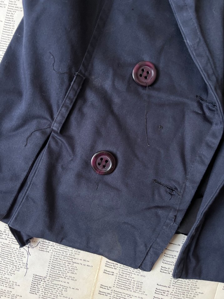 Lacivert Kısa Kollu Vintage Blazer Ceket - Görsel 2