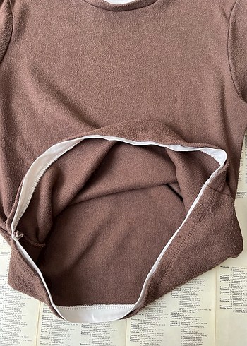 Mudo Kahverengi Beyaz Yakalı Kazak - Görsel 4