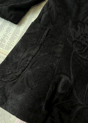 Y- London Kadifemsi Siyah Desenli Ceket - Görsel 6